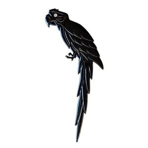 Buch + Deichmann Copenhagen Black Enamel Parrot Brooch with Rhinestone Eye